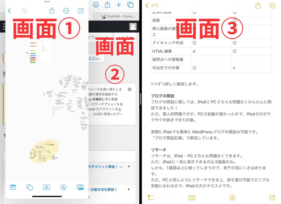 Split Viewともう1画面で最大3画面表示が可能