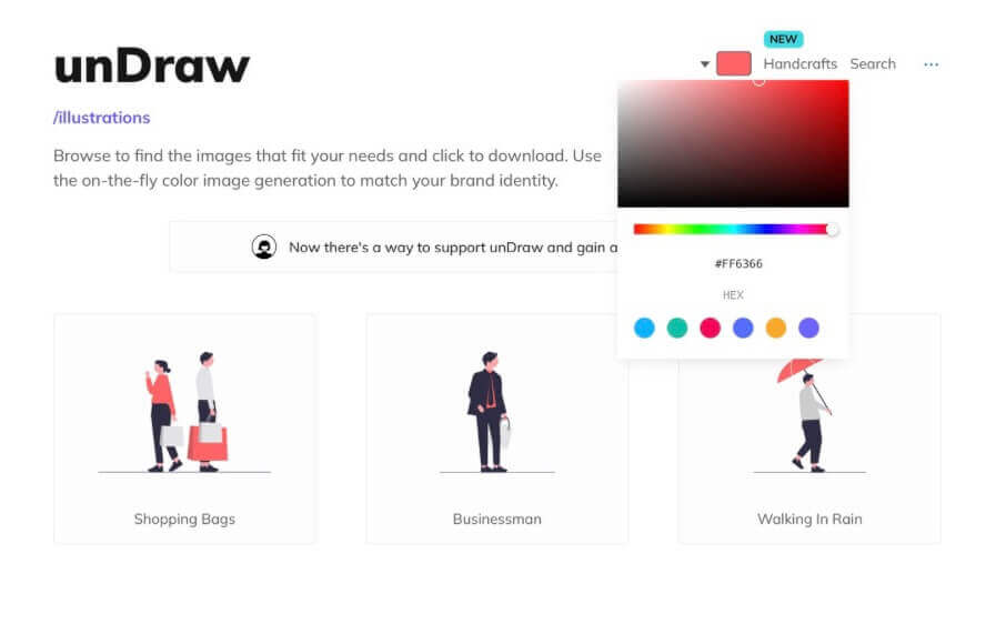 フリー素材サイト「unDraw」